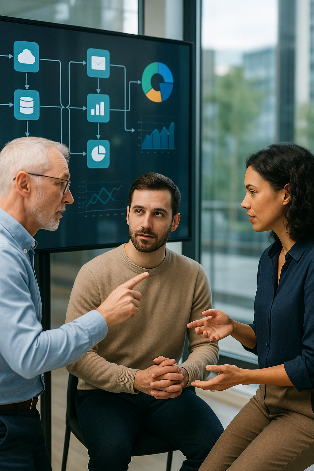 Ejecutiva trabajando en automatización de procesos